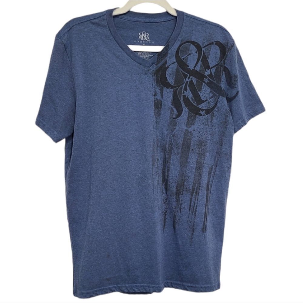 Rock‎ & Republic Men's Cotton Blue T-Shirt Size Medium